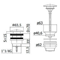 Донний клапан для раковини Paffoni ZSCA 050 CR click/clack хром, фото №2