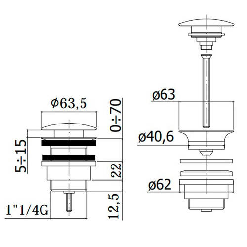 Донний клапан для раковини Paffoni ZSCA 050 CR click/clack хром, фото 2