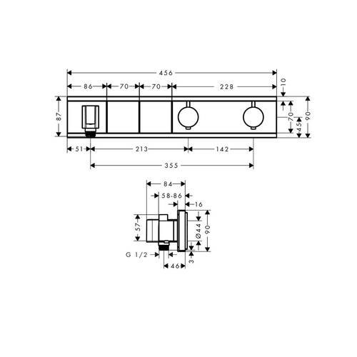 Змішувач прихованого монтажу для душу Hansgrohe RainSelect 15355600 з термостатом, фото 2