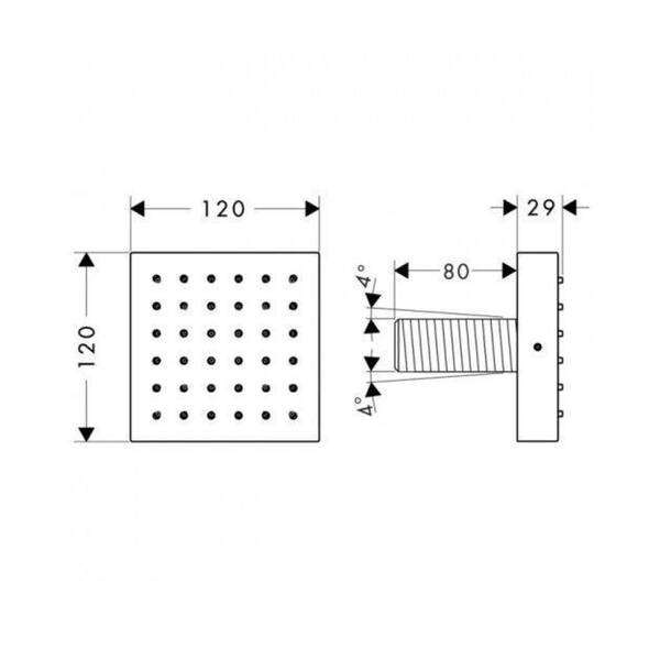 Бічний душ Axor Starck Shower 28491000 зовнішня частина, фото 2