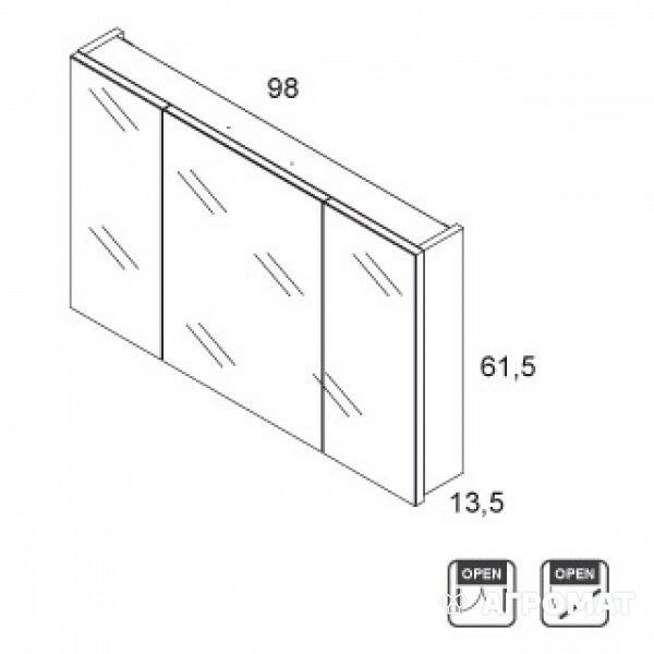 Дзеркальна шафа Royo Nika 19117 100 см білий, фото 3