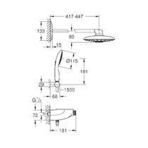 Душова система прихованого монтажу Grohe Rainshower System SmartControl 26443000 з термостатом, фото №2