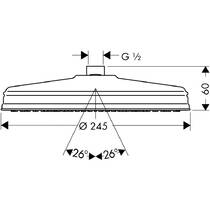 Верхний душ Axor Montreux 28474820 никель матовый, фото №2