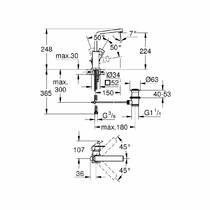 Змішувач для раковини Grohe Eurocube L 23135000, фото №2