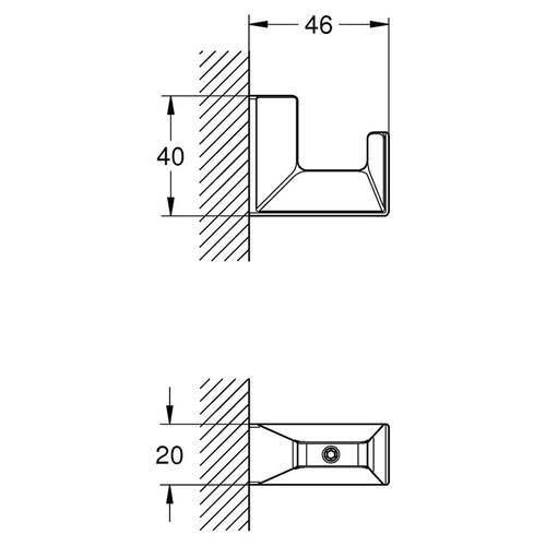 Гачок Grohe Selection Cube 40782000 одинарний хром, фото 2