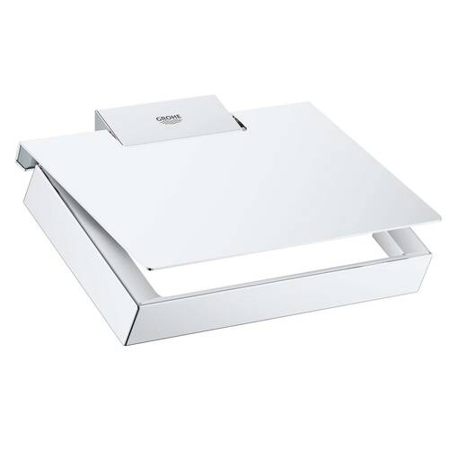 Тримач для туалетного паперу Grohe Selection Cube 40781000 з кришкою хром, фото 1