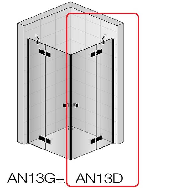 Душевые двери SanSwiss, Annea BlackLine AN13D12000607 120х200 см распашные правые, фото 4