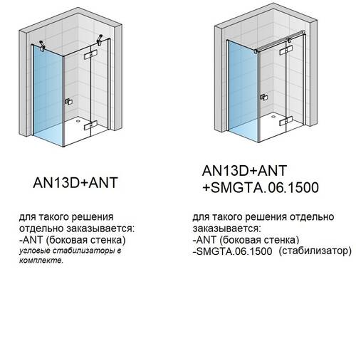 Душевые двери SanSwiss, Annea BlackLine AN13D12000607 120х200 см распашные правые, фото 5