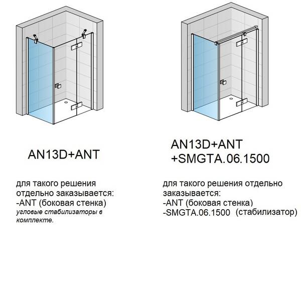 Душевые двери SanSwiss, Annea BlackLine AN13D12000607 120х200 см распашные правые, фото 5