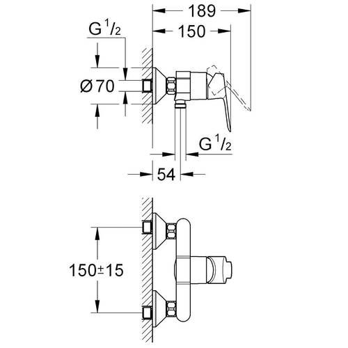 Змішувач для душу Grohe BauEdge 23333000, фото 2