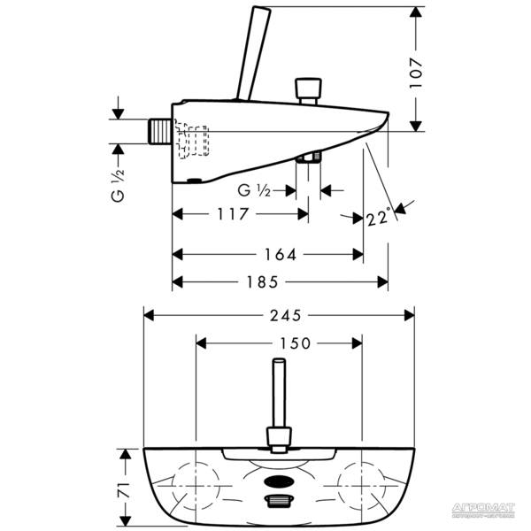 Смеситель для ванны Hansgrohe PuraVida 15472000, фото 2