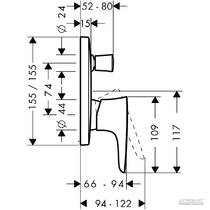 Смеситель скрытого монтажа для ванны/душа Hansgrohe PuraVida 15445400, фото №2