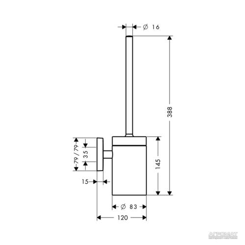 Щетка для унитаза Hansgrohe PuraVida 41505000 с держателем хром, фото 2