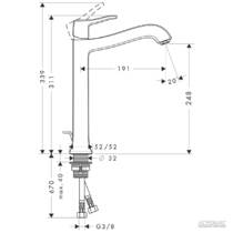 Змішувач для раковини Hansgrohe Metris Classic 31078000, фото №2