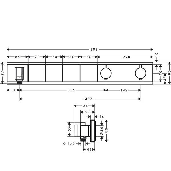 Смеситель скрытого монтажа для душа Hansgrohe RainSelect 15357600 с термостатом на 4 функции, фото 2