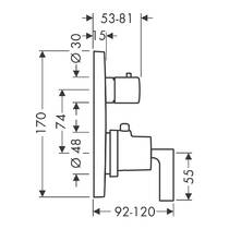 Змішувач прихованого монтажу для ванни/душу Axor Citterio 39720800 з термостатом, нержавіюча сталь, фото №2