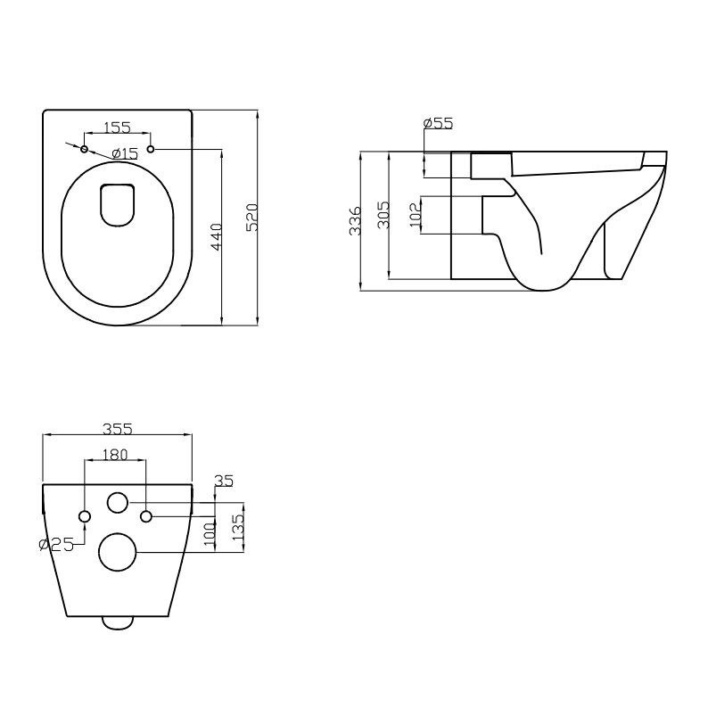 3020110 LAGUNA Підвісний безобідковий унітаз+кришка quick-fix, soft-close (1 сорт)