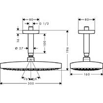 Верхній душ Hansgrohe Raindance Select E 300 2jet 27384000 хром, фото №2