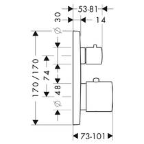 Смеситель скрытого монтажа для душа Axor Citterio M 34705000 с термостатом, хром, фото №2