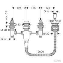 Скрытая часть смесителя для ванны Hansgrohe Metris Classic 13244180, фото №2