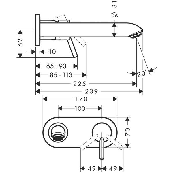 Змішувач прихованого монтажу для раковини Hansgrohe Talis S 31611000, фото 2