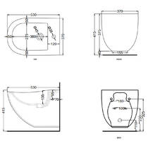 Біде підвісне Cielo Fluid FLBS(BA) колір Basalto, фото №3