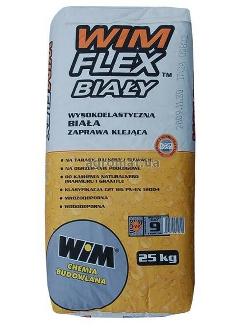 Клей для плитки WIM Flex White S1 білий 25кг, фото 1