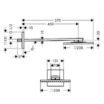Верхній душ Axor ShowerSolutions 35306340 хром чорний матовий, фото №2
