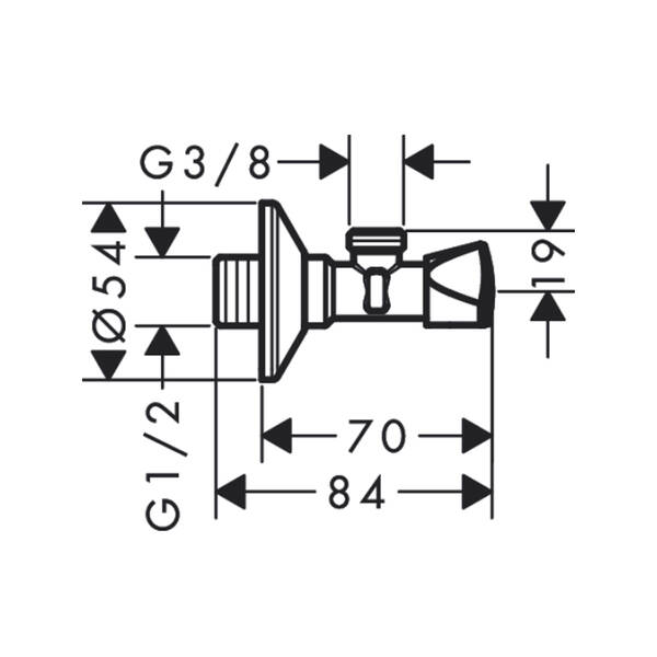 Вентиль угловой Axor 51312000 хром, фото 2