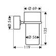 Склянка Axor Uno 41534260 з тримачем, хром матовий, фото 2