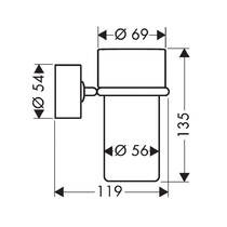 Склянка Axor Uno 41534260 з тримачем, хром матовий, фото №2