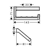 Держатель для туалетной бумаги Axor Universal Softsquare 42846260 без крышки, хром матовый, фото №2