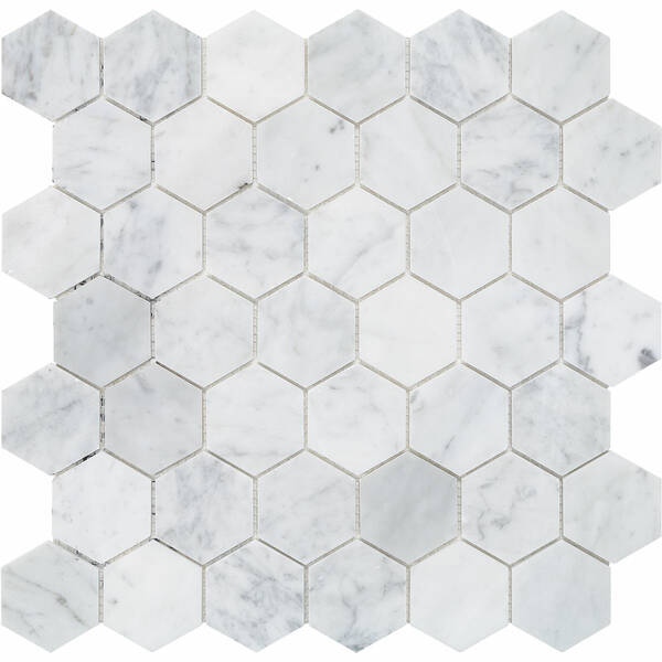 Мозаика Mozaico De Lux C-Mos Hexagon Bianco Carrara Pol 30,5х30,5 см, фото 1