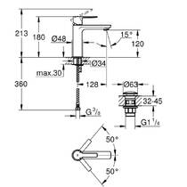 Змішувач для раковини Grohe Lineare 23106DC1 S-розмір, суперсталь, фото №2