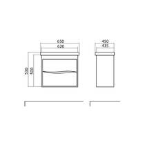 Тумба з раковиною Аква Родос Альфа 28336 Frame підвісна 65 см, фото №7