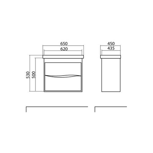 Тумба з раковиною Аква Родос Альфа 28336 Frame підвісна 65 см, фото 7