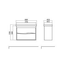Тумба з раковиною Аква Родос Альфа 27131 Frame підвісна 80 см, фото №7