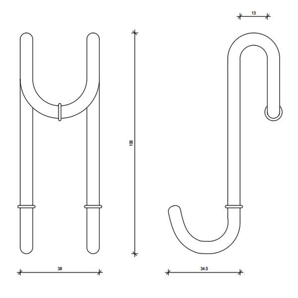 Крючок для душевой двери Decor Walther Basic DH 1 0900600 хром, фото 2