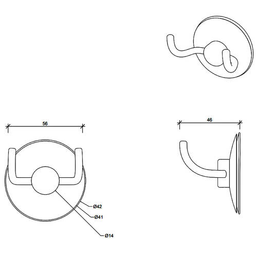 Крючок Decor Walther Universal WH 2 0900800 двойной, хром, фото 2