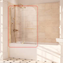 Шторка для ванни Huppe Studio Victorian SV0901.093.322 110х145 см профіль золото /прозоре скло з Anti-Plaque, кріплення зліва, фото №1