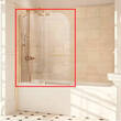 Шторка для ванны Huppe Studio Victorian SV0901.093.322 110х145 см профиль золото / прозрачное стекло с Anti-Plaque, крепление слева, фото 1