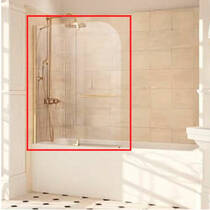 Шторка для ванны Huppe Studio Victorian SV0901.093.322 110х145 см профиль золото / прозрачное стекло с Anti-Plaque, крепление слева, фото №1