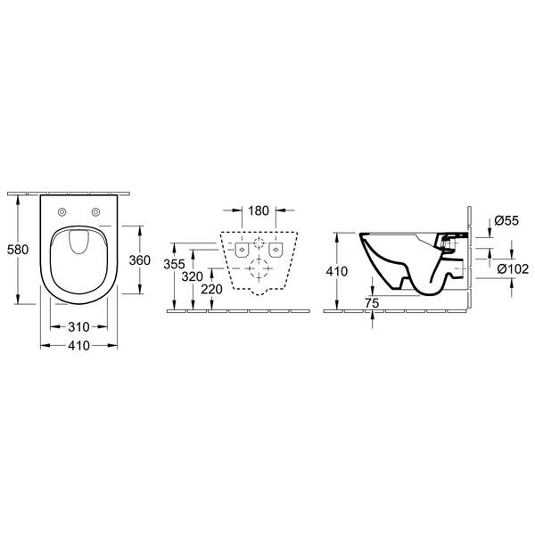 Унітаз підвісний Villeroy&Boch Subway 2.0 4609R0R1 Comfort безобідковий, фото 2