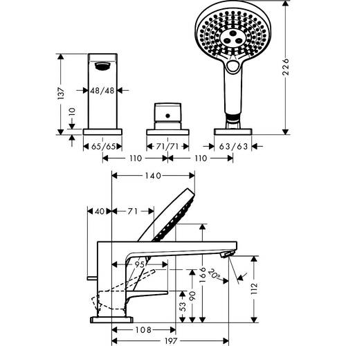 Змішувач для ванни Hansgrohe Metropol 74551000 хром, фото 2