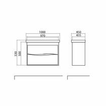Тумба з раковиною Аква Родос Альфа 05386 Frame підвісна 100 см, фото №7