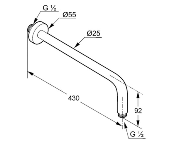 665149100 A-QA/Freshline white Тримач-400 верхнього душу (1 сорт)