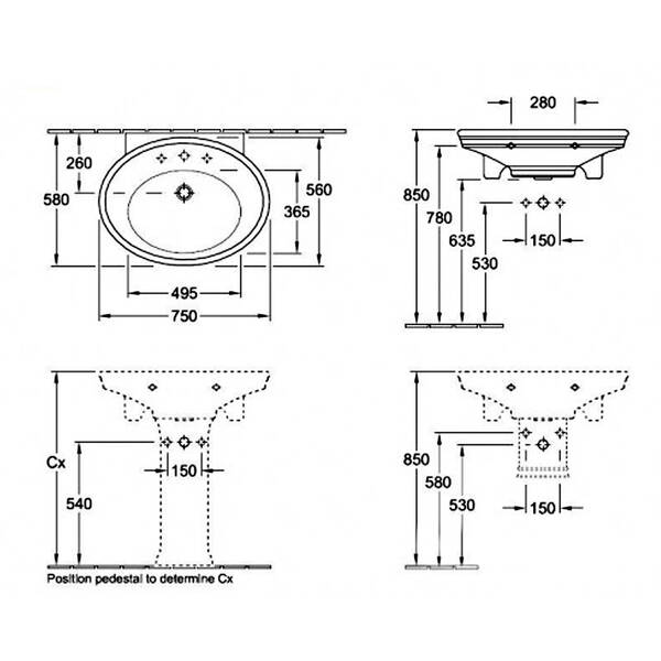 П'єдестал для раковини Villeroy&Boch Amadea 728500R1, фото 2