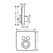 Смеситель скрытого монтажа для душа Axor ShowerSolutions 36707820 с термостатом, матовый никель, фото №2