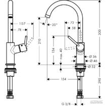 Смеситель для раковины Hansgrohe Talis S2 32080000, фото №2