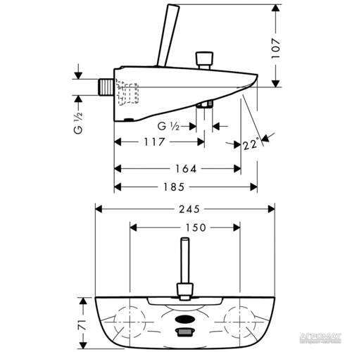 Змішувач для ванни Hansgrohe PuraVida 15472400, фото 2